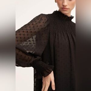 Zara ruffled smocked blouse